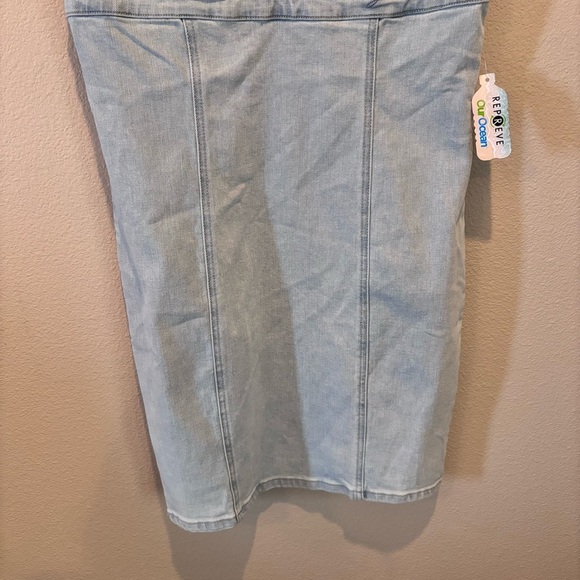 NWT GUESS Aida Sleeveless V-Neck Seamed Denim Dress,High Surf,XL,Cowgirl Western - Picture 7 of 16